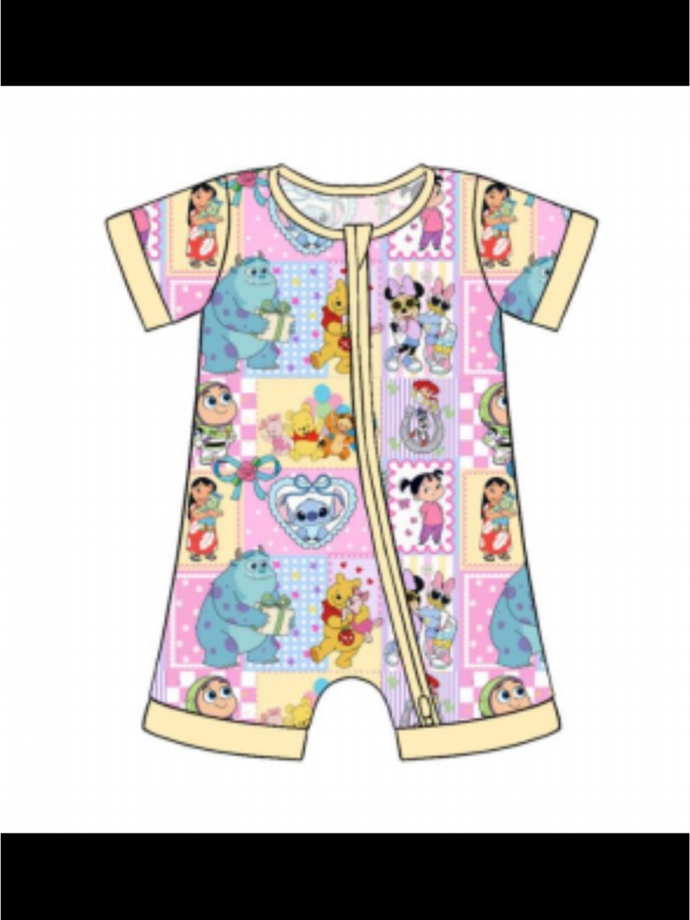 BAMBOO Pink Multi-Character double Zip shortie